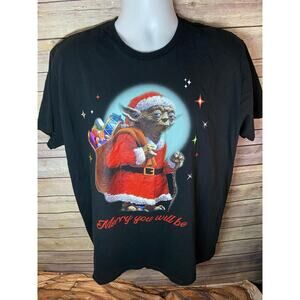 Star Wars Yoda as Santa Christmas T‑Shirt – Size XL